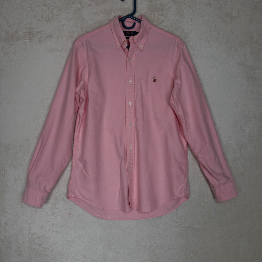 Polo Ralph Lauren Mens Classic Fit Oxford Shirt Pink Long Sleeve Size M Preppy